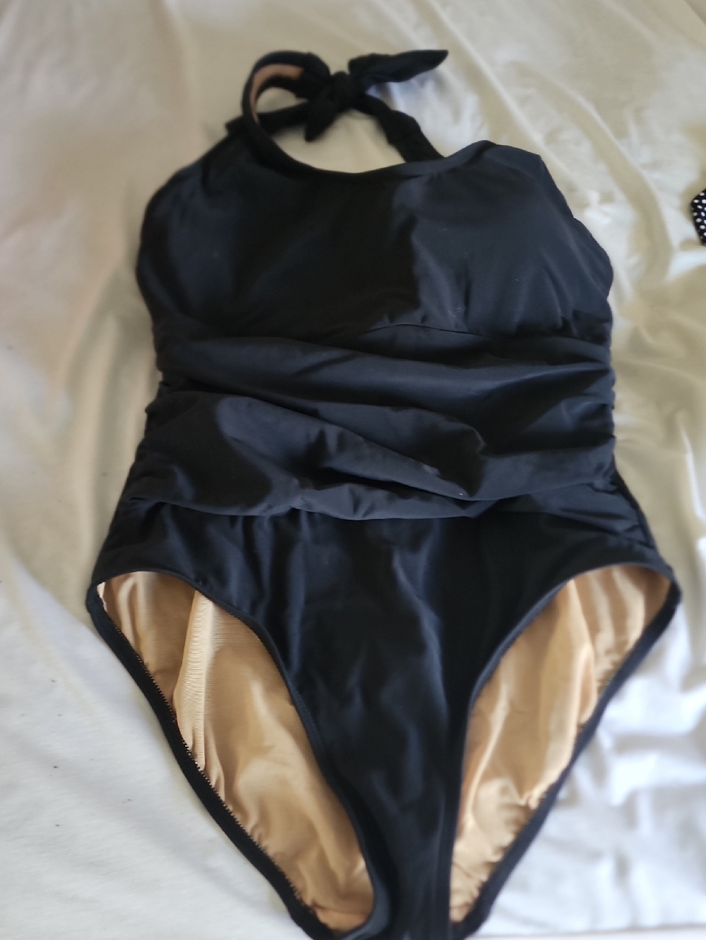 Newport News Black One-Piece Halter Swimsuit